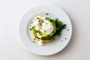 English Muffin, Poached Egg, Avocado and Sauce