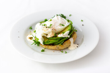 English Muffin, Poached Egg, Avocado and Sauce