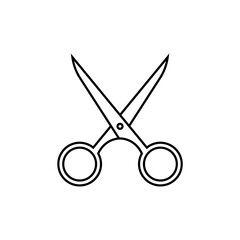 Scissors vector linear icon.