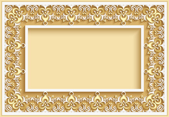 Abstract vector ornamental nature vintage frame.