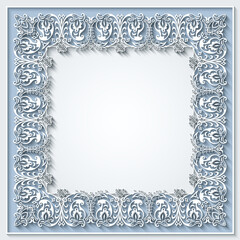 Abstract vector ornamental nature vintage frame.