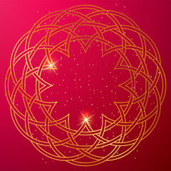 Pattern gold mandala vector circle zentangle hand drawn whimsical ornament