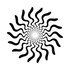 Radial speed Lines in Circle Form for comic books . Explosion background . Vector Illustration .Technology round Logo . Circular Design element . Abstract Geometric shape . Sunburst .