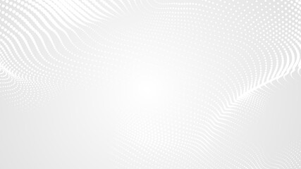 Dot white gray wave light technology texture background. Abstract big data digital concept. 3d rendering.