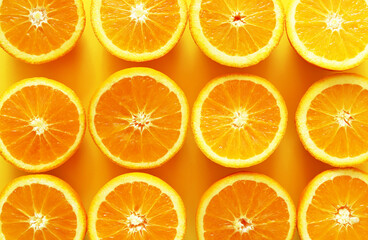 Orange slices background. Summer fruit concept.