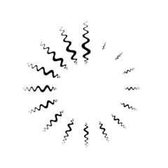 Fototapeta premium Radial speed Lines in Circle Form for comic books . Explosion background . Vector Illustration .Technology round Logo . Circular Design element . Abstract Geometric shape . Sunburst .