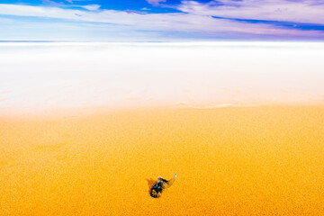 Blue sky and Garie beach in Royal National Park of Australia