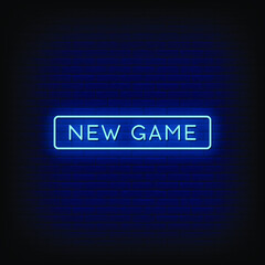 New Game Neon Signs Style Text Vector