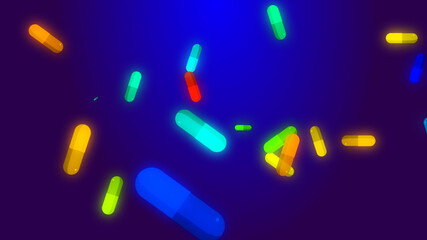 Drug prescription forpill medicine capsule pattern with blue background. Abstract healthcare technology and science medical  concept.