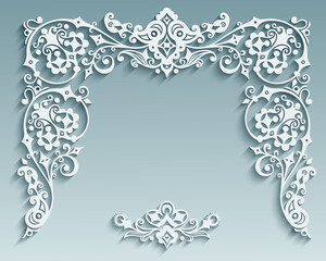 Fototapeta premium Vector abstract ornamental nature vintage frame.