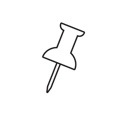 Push pin line icon vector