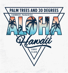 Hawaii Aloha vector illustration for t-shirt and other uses. - obrazy, fototapety, plakaty