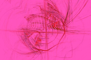 Abstract grunge background with circles and lines in pink