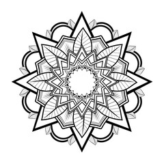 Mandala pattern black and white good mood