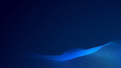Dot blue wave light screen gradient texture background. Abstract  technology big data digital background. 3d rendering.