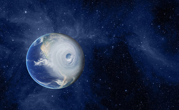 Giant hurricane seen from the space" Elements of this image furnished by NASA"
