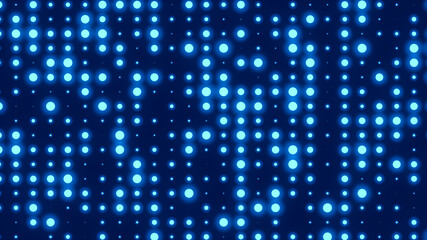Dot  white blue pattern screen led light gradient texture background. Abstract  technology big data digital background. 3d rendering.