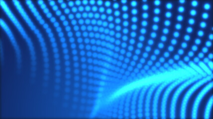 Obraz premium Dot blue wave light screen gradient texture background. Abstract technology big data digital background. 3d rendering.