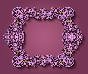 Vector abstract ornamental nature vintage frame.