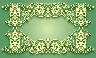 Vector abstract ornamental nature vintage frame.