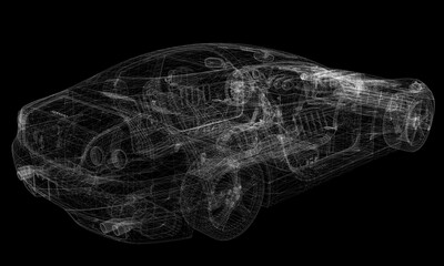 Automotive industry concepts, original 3d rendering