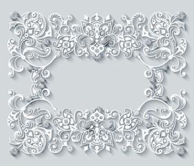 Vector abstract ornamental nature vintage frame.