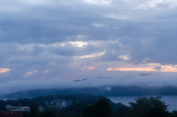 Wschód słońca Polańczyk Bieszczady