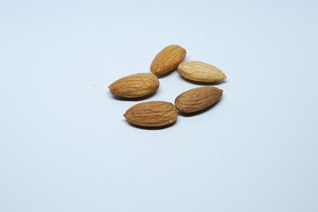 Almonds isolated on white background