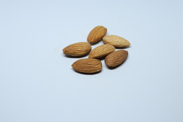 Almonds isolated on white background
