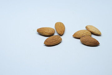Almonds isolated on white background