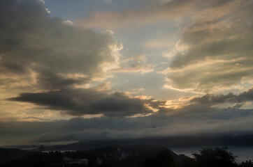 Wschód słońca Polańczyk Bieszczady