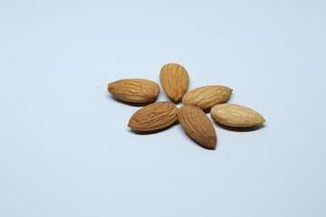 Almonds isolated on white background