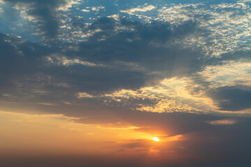 Beautiful clouds at sunset of the day. Can be used as a background