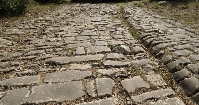 The Roman road Ambrussum, Villetelle, Occitanie, France.