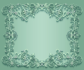 Vector abstract ornamental nature vintage frame.
