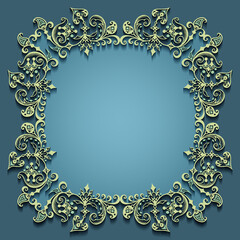 Vector abstract ornamental nature vintage frame.