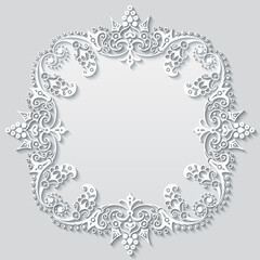 Vector abstract ornamental nature vintage frame.