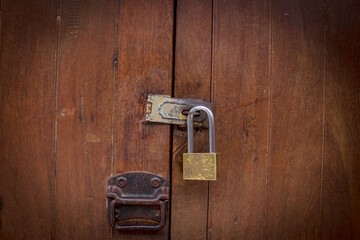 Locked padlock with at door.select focus