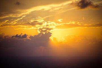 Sunset over sea surface