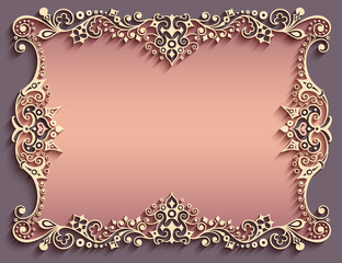 Vector abstract ornamental nature vintage frame.
