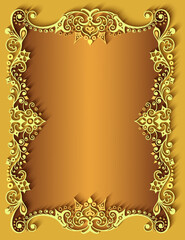 Vector abstract ornamental nature vintage frame.