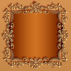 Vector abstract ornamental nature vintage frame.