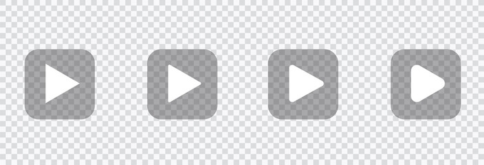 Play video sign. Play sign vector isolated on transparent background. Vector illustration