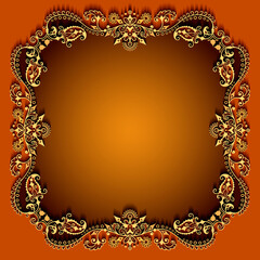 Vector abstract ornamental nature vintage frame.