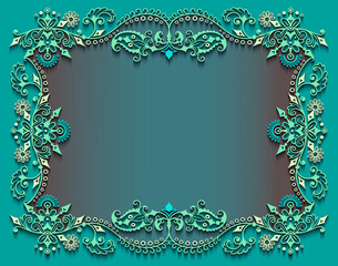 Vector abstract ornamental nature vintage frame.