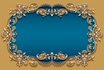 Vector abstract ornamental nature vintage frame.