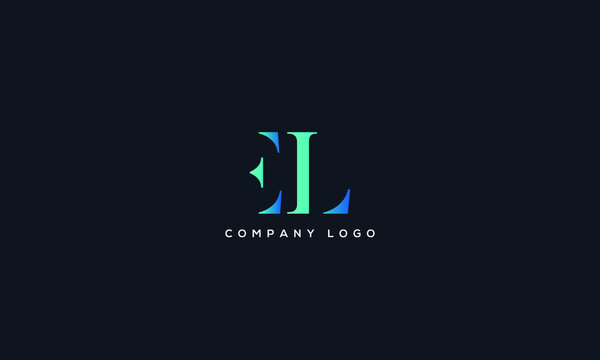 Abstract unique modern alphabet letter icon logo EL
