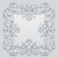 Vector abstract ornamental nature vintage frame.