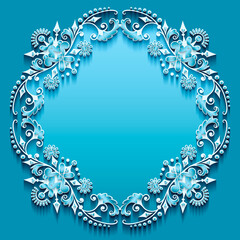 Vector abstract ornamental nature vintage frame.