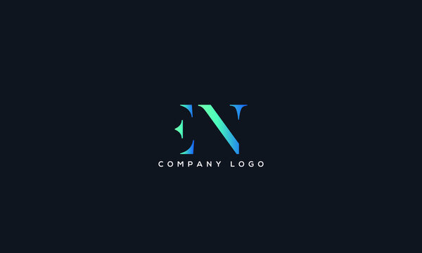 Abstract unique modern alphabet letter icon logo EN